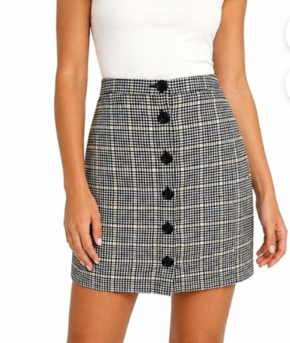 Y2K A&F Plaid Button Up Mini Skirt Size Small Clueless Abercrombie